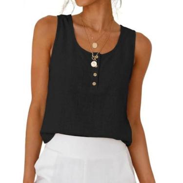 Imagem de Camiseta regata IDEALSANXUN de linho para mulheres, primavera, verão, 