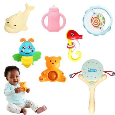 Imagem de Kit Chocalhos Brinquedo Bebê Infantil Mordedor Colorido - LIZ BABY TOY