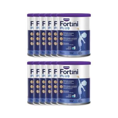 Imagem de Kit 12 Fortini Plus Sem Sabor Suplemento Infantil 400g