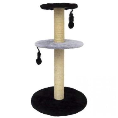 Imagem de Arranhador para Gatos São Pet 3 Plataformas Pelúcia Cinza 50x86cm