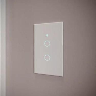 Imagem de Interruptor Inteligente 1 2 3 Botão Wifi Smart Automação Touch Branco 