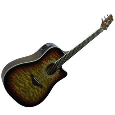 Imagem de Violão Eletroacústico Folk Sunburst Tigrado Ah-T4sb J.White - J. White