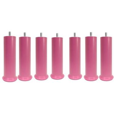 Imagem de Kit 6 Pés Para Cama Box na COR Rosa 18cm de Altura Elevando a Altura d