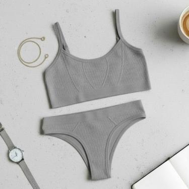 Imagem de Kit Conjunto Sutiã Top Sem Bojo Alcinha e Calcinha Feminino - GSV, Cin
