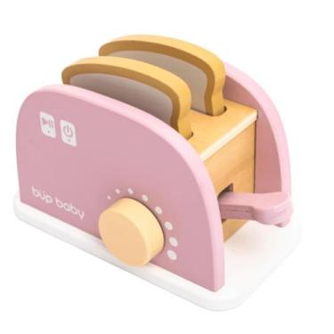 Imagem de Brinquedo De Madeira Kit Torradeira Rosa Bup Baby