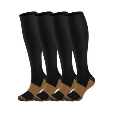 Imagem de Conjunto De Meias De Compressão Unissex 4 Pares 20-30 mmHg Pressão Inf