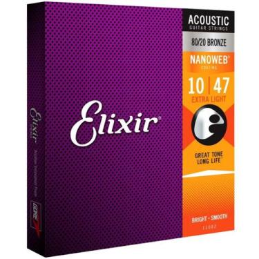 Imagem de Encordoamento Para Violão 010 Aço Extra Light Bronze Com Revestimento 