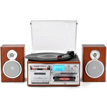 Imagem de Toca-discos Vintage Seasonlife 10 em 1 com Bluetooth