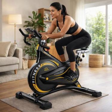 Imagem de Bicicleta Ergométrica Roda 10 kg Fitness Treino em Casa Aguenta 160kg 
