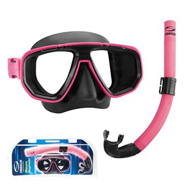 Imagem de KIT DUA SEASUB, Máscara e Snorkel Respirador para Mergulho Pesca Sub (Rosa)