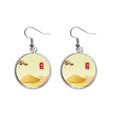 Imagem de Autumnal Equinox Twenty Four Solar Term Orelha Pendente Prata Brincos Joia Feminina