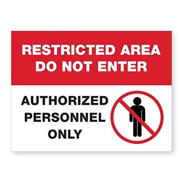 Imagem de Área restrita não entrar - pessoal autorizado - plástico gravado a laser - placa perfeita para casa, negócios ou escola - 19,8 x 14,7 cm