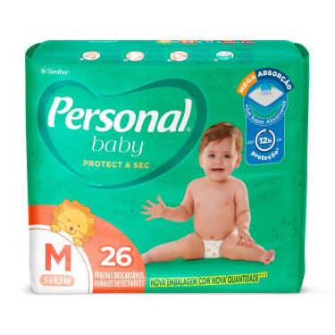 Imagem de Fralda Personal Baby Protect & Sec Tamanho M com 26 Fraldas Descartáveis