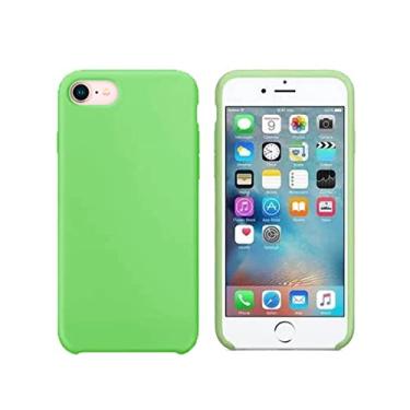 Imagem de Case Capinha Colorida Capa Slim Flexível Aveludada Compatível Com iPhone 7/8 Vermelha,Preta, Laranja, Amarela, Azul, Rosa, Pink, Branca, Lilás, Marrom, Verde, Roxo ONYK (Verde Claro)