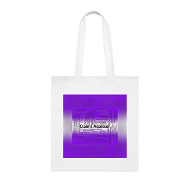 Imagem de Bolsa de Assessor, Assessor de Reivindicações Representa Profissões de Reivindicação e Bolsa de Seguro, Presente Assessor, Bolsa de Ombro Assessor, Sacos Reutilizáveis para Assessor, de Natal, Branco