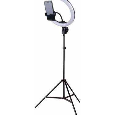 Imagem de Ring Light Profissional 10 Tripe 1,6M Iluminador 26Cm