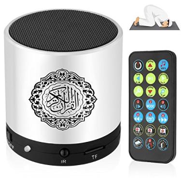 Imagem de Alto-falante Digital Ramadan Alcorão Player 8GB FM Rádio com controle remoto mais de 18 recitadores e traduções Disponível Qualidade Alcorão Player Inglês Árabe Francês, Urdu etc Mp3 Cor Prata
