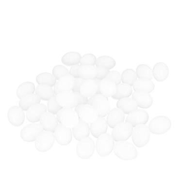 Imagem de Ovos falsos induzidos de 50 peças, simulação de propósito especial durável de plástico realista, ninho de pombo falso, ovos induzidos para incubação(Ovo falso sólido)