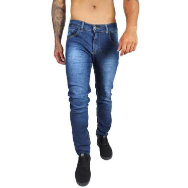 Imagem de Calça Jeans Masculina Di Nuevo Azul Escura Manchada