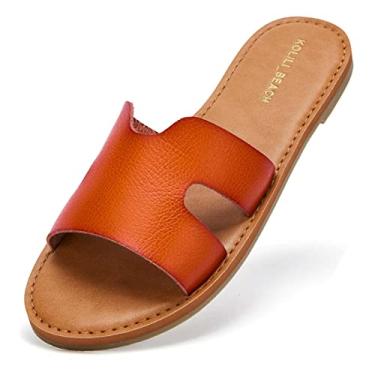 Imagem de KOLILI Sandálias femininas sem salto, sandálias modernas de verão, estilo confortável | do clima quente, Marrom, 8