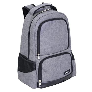 Imagem de Mochila LS Bolsas para Notebook 15.6 Cinza Mescla e Preto 5 divisões com Encaixe em Malas - MN4211