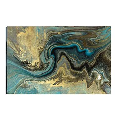 Imagem de Quadro Decorativo para Sala Quarto Escritorio 60x90cm Marmorizado Azul I