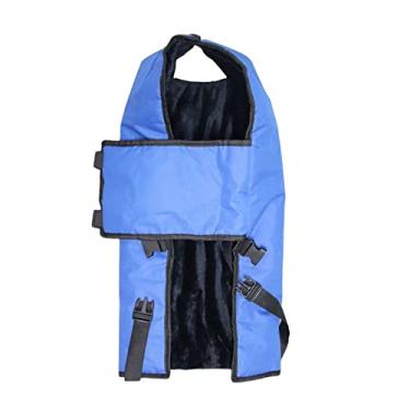 Imagem de Fenteer Protetor de barriga para roupas quentes de panturrilha cobertor de aquecimento casaco impermeável tecido oxford jaquetas de bezerro para bezerros colete de bezerro para animais de fazenda, forro de lã