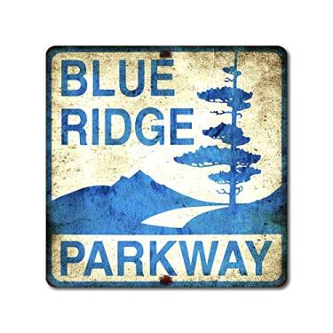 Imagem de Adesivo vinil americano vintage azul Ridge Parkway (National Park Virginia va North Carolina nc)