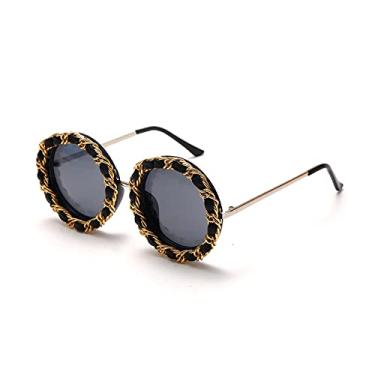 Imagem de Óculos de sol redondos vintage femininos meninas retro steampunk óculos de sol de luxo designer óculos família óculos uv400, para adultos, tamanho único