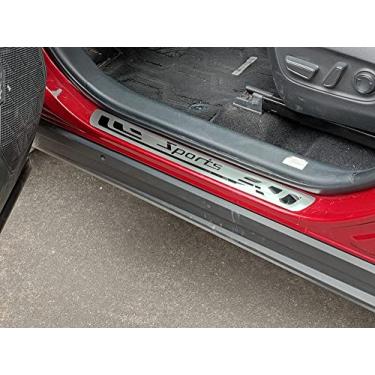 Imagem de GZBFTDH Protetor protetor de rasgo para peitoril da porta do carro, compatível com 2016-2023 Ford Escape Ranger acessórios painéis de chute placa de proteção de rasgo, protetor de entrada de porta de peças automotivas