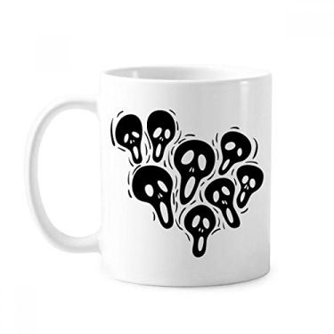 Imagem de Caneca de Halloween com estampa de caveira, caneca de cerâmica para café e porcelana