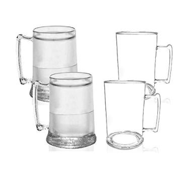 Imagem de Kit 2 Canecas Chopp 450ml e 2 Canecas Gel Acrílico KrystalON