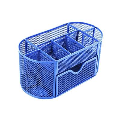 Imagem de Elonglin – Organizador de artigos de mesa de tela, organizador multifuncional de papelaria, porta canetas com gaveta