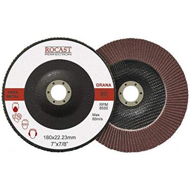 Imagem de Disco de Lixa Flap Disc - 180 x 22mm - Ref. GR. 80 Rocast 102,0007