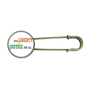 Imagem de LGBT Broche de Metal Retrô Bandeira de Arco-íris Liberdade e Justiça Joia