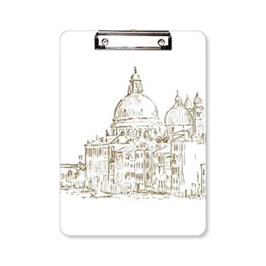 Imagem de Placa de suporte Rússia House Landmark Sketch Paisagem Prancheta Pasta de escrita A4