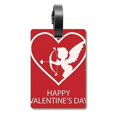 Imagem de White Angel Arrow Bolsa de mala para dia dos namorados, etiqueta para cartão de bagagem