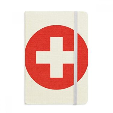 Imagem de Caderno com a bandeira nacional da Suíça com estampa de símbolos europeus, capa dura para diário clássico A5