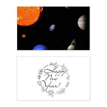 Imagem de Planeta Vermelho Azul Escuro Noite Ano Novo Festival Cartão Bless Mensagem Presente