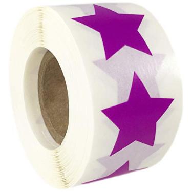 Imagem de Adesivos de estrela, 2,5 cm de tamanho, 500 etiquetas em um rolo, Lilac, 1" Star