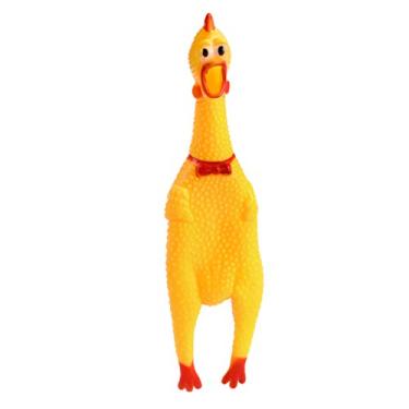 Imagem de TOYANDONA Galinha de Borracha Amarela Gritante, Brinquedo de Galinha Novidade e Durável, Brinquedo de Borracha para Cães de Galinha, Presente para Meninos e Meninas