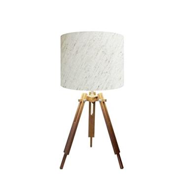 Imagem de Abajur Mesa Tripé Madeira 60cm Cores Lisas - Md1001 Cúpula Ø30