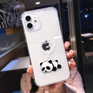 Imagem de Capa de telefone Creative Bear Panda Animal para iPhone 11 12 13 14Pro Max Clear proteção de lente à prova de choque para iPhone X XS XR 7 8 Plus, 038, para iPhone 12 Mini