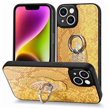 Imagem de Para Samsung Galaxy S23 Ultra S22 Plus S21 S20 FE S10 S10E S9 S8 Note 20 Ring Holder Phone Case Capa de couro magnética, amarelo, para Samsung S10