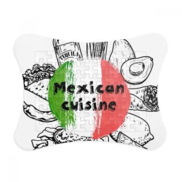 Imagem de Moldura de quebra-cabeça com a bandeira nacional do México para esboço de cactos e decoração de imagens