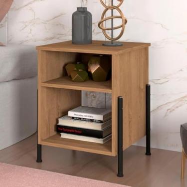 Imagem de Mesa de Cabeceira Industrial Preto Snow