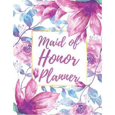 Imagem de Maid Of Honor Planner: Watercolor Purple Flower | The Ultimate Organizer, Monthly and Weekly Schedule and Appointment for Wedding & Bachelorette Party, Bride Gift, Important Notebook Journal