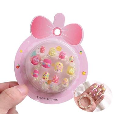 Imagem de Kit Unhas Infantis com Pulseira - Autocolantes e Decoradas