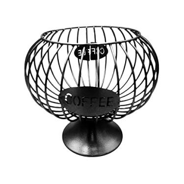 Imagem de Vintage Large Capacity Coffee Creamer Container Coffee Pod Storage Holder Bar Kitchen Countertop Mug Cup Coffee Accessories - Gold, Scoding/636 (Color : Black, Size : Large)