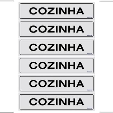Imagem de Combo 6 Placas De Sinalização Cozinha 30x7 Ekomunike - B-509 F9e
